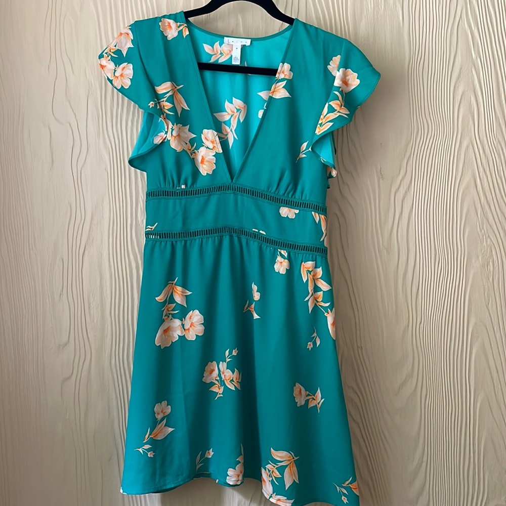 Leith floral fit and flare mini dress